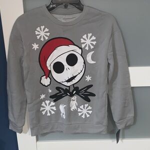 Disney Gray Sweater with Festive Skeleton Design